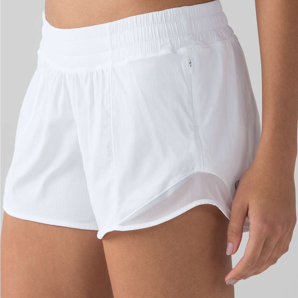 Lululemon Athletica White Athletic Shorts with Dolphin Hem